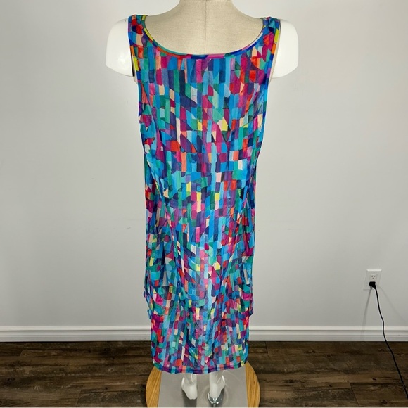 profile by gottex Colorful Geometric Patterned Dress beach cover up L-XL - Picture 4 of 12